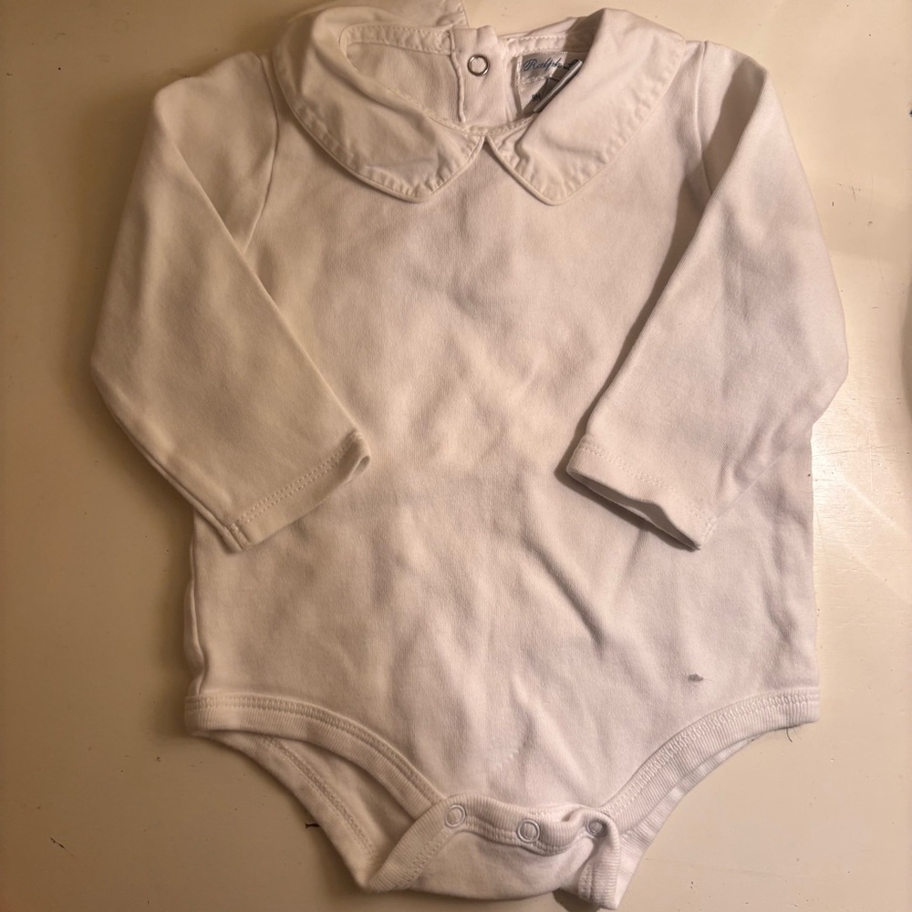Ralph Lauren White Long Sleeve Bodysuit